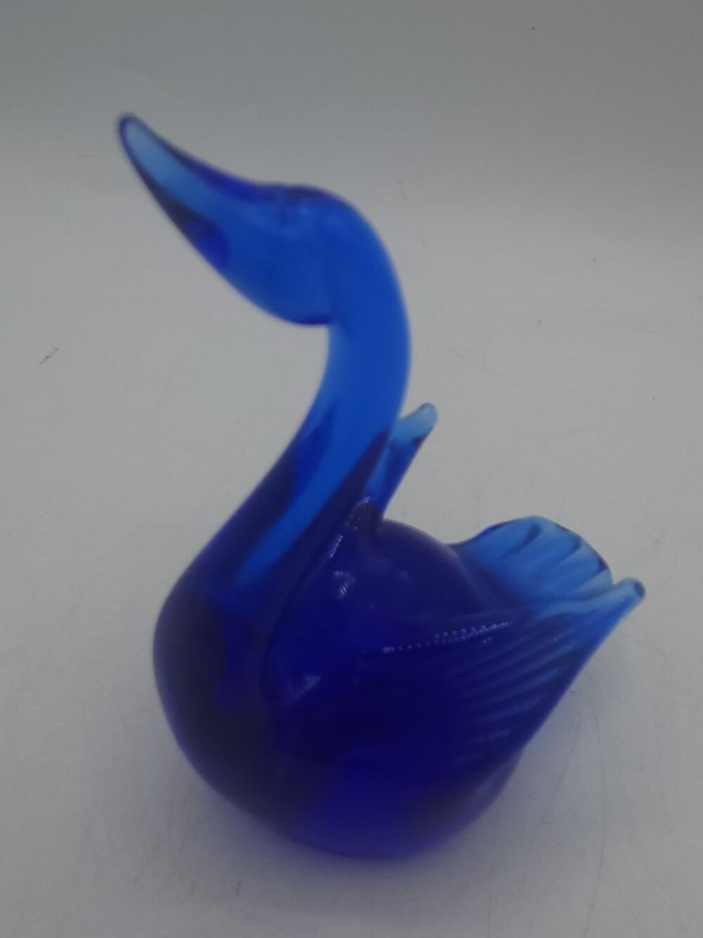 Vintage Cobalt Blue Murano Hand Blown Swan figurine 4.5"